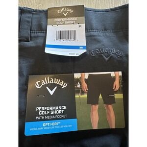 NWT Callaway Men's Golf Shorts Size 38W Active Waistband Media Pocket Gray